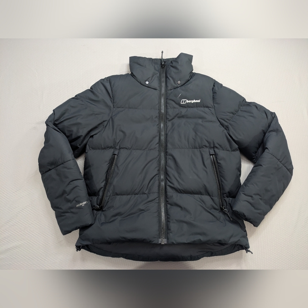 Berghaus Hydro Down 600 Fill Puffer Jacket Womens XS Black Hiking Backpacking